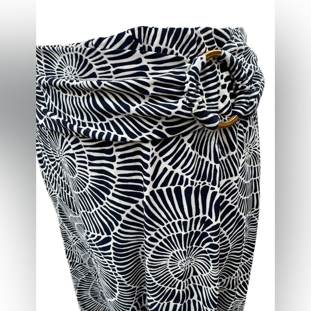 Robert Louis Maxi Skirt Navy Blue and White Womens Size XL Elastic Waist - Picture 3 of 7